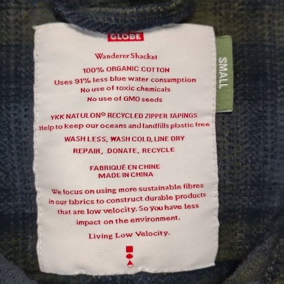 Globe Wanderer Shacket Flannel Shirts Green Blue Plaid Button Down - Picture 6 of 13